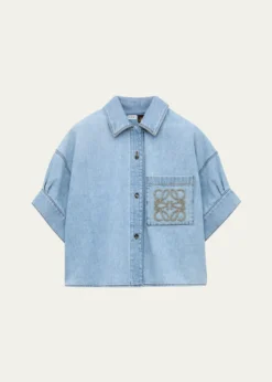 Loewex Paula's Ibiza Denim Short-Sleeve Boxy Shirt