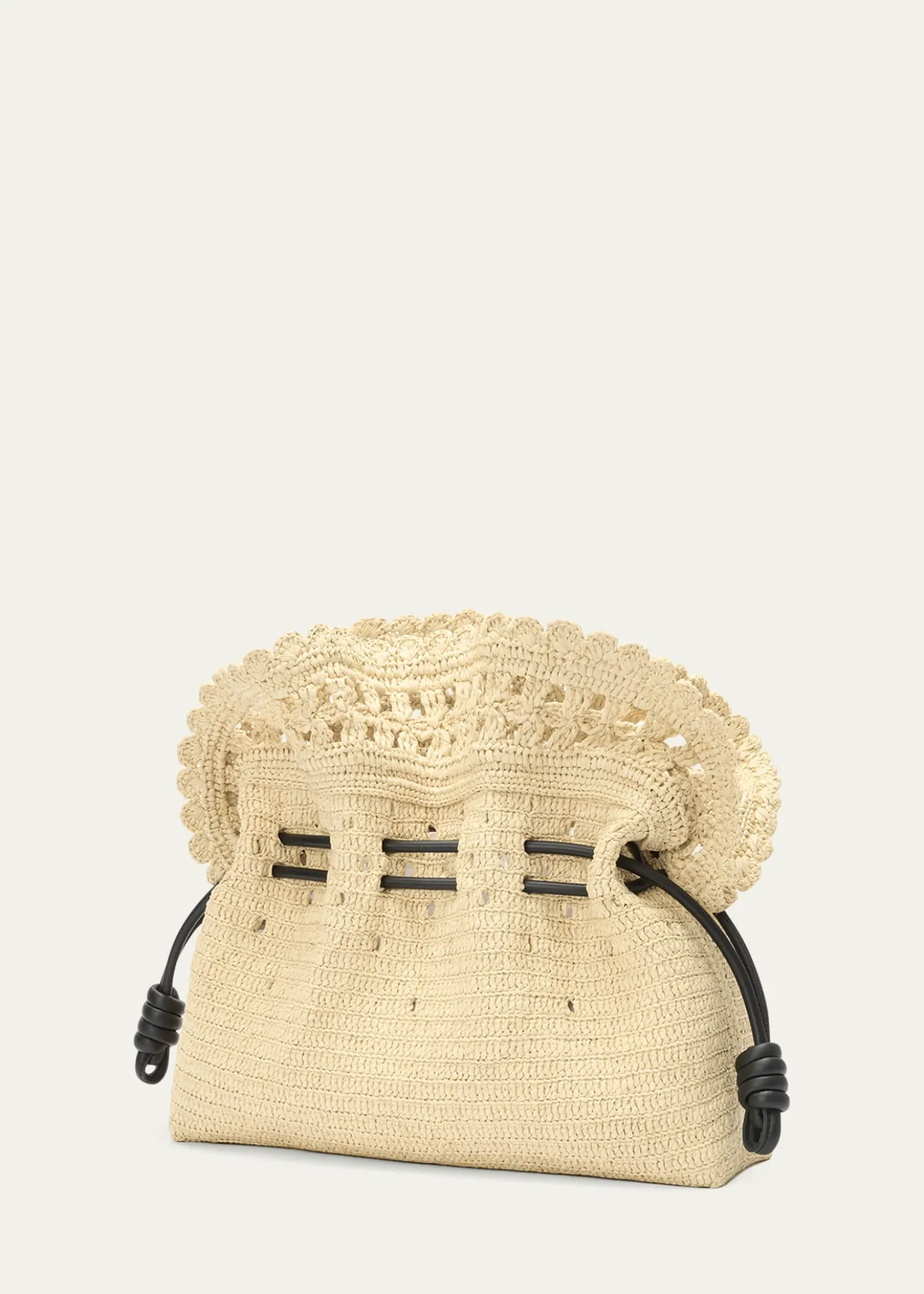 Loewex Paula's Ibiza Flamenco Medium Ruffled Clutch Bag in Raffia