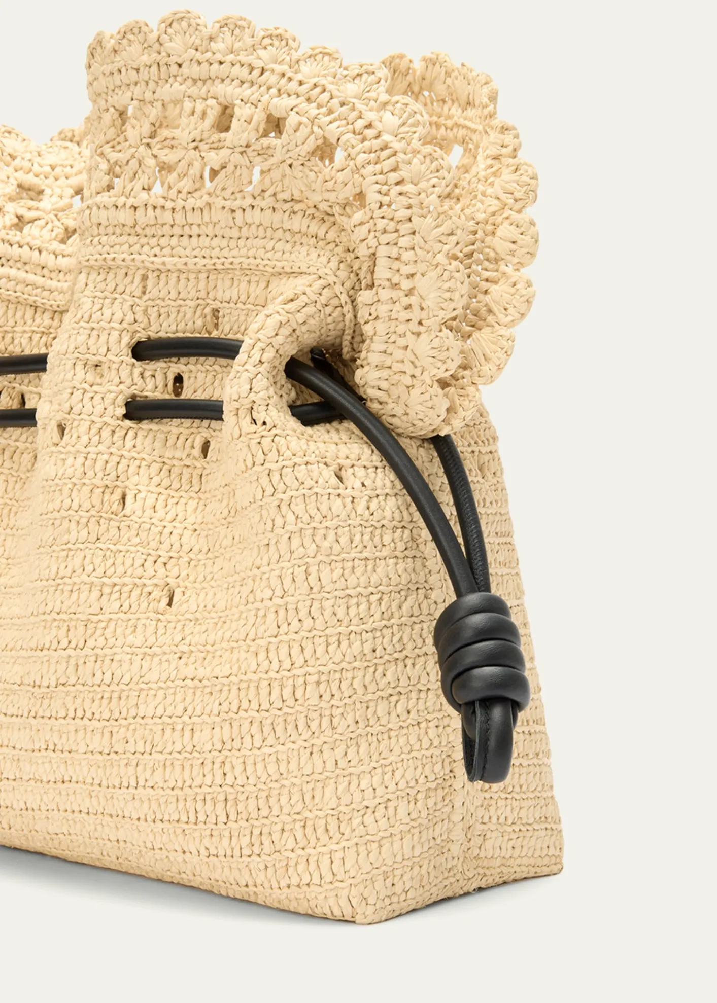 Loewex Paula's Ibiza Flamenco Medium Ruffled Clutch Bag in Raffia