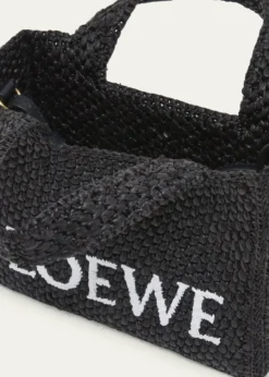 Loewex Paula's Ibiza Font Logo Mini Tote Bag in Raffia