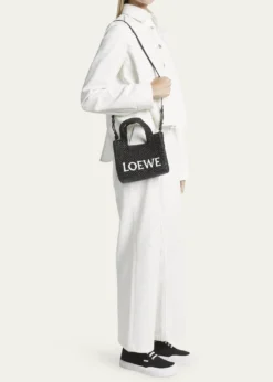 Loewex Paula's Ibiza Font Logo Mini Tote Bag in Raffia