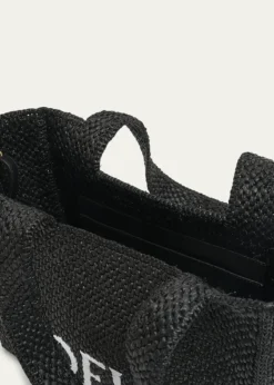 Loewex Paula's Ibiza Font Logo Medium Tote Bag in Raffia