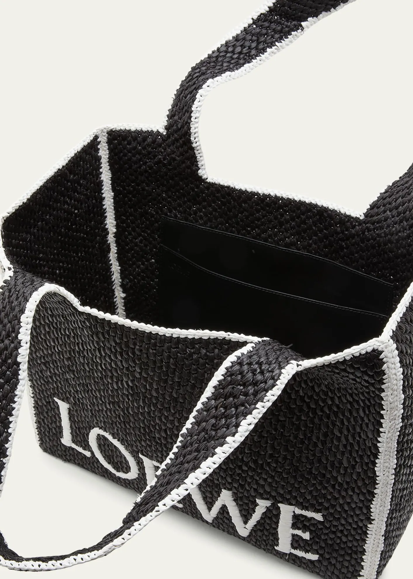 Loewex Paula's Ibiza Font Logo Large Tote Bag in Raffia