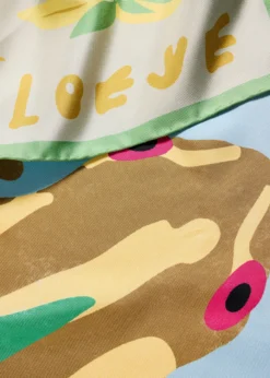 Loewex Paula's Ibiza Frog-Print Silk Scarf