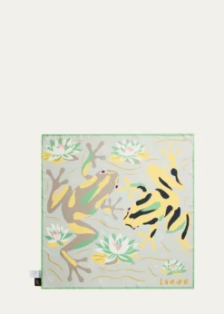 Loewex Paula's Ibiza Frog-Print Silk Scarf