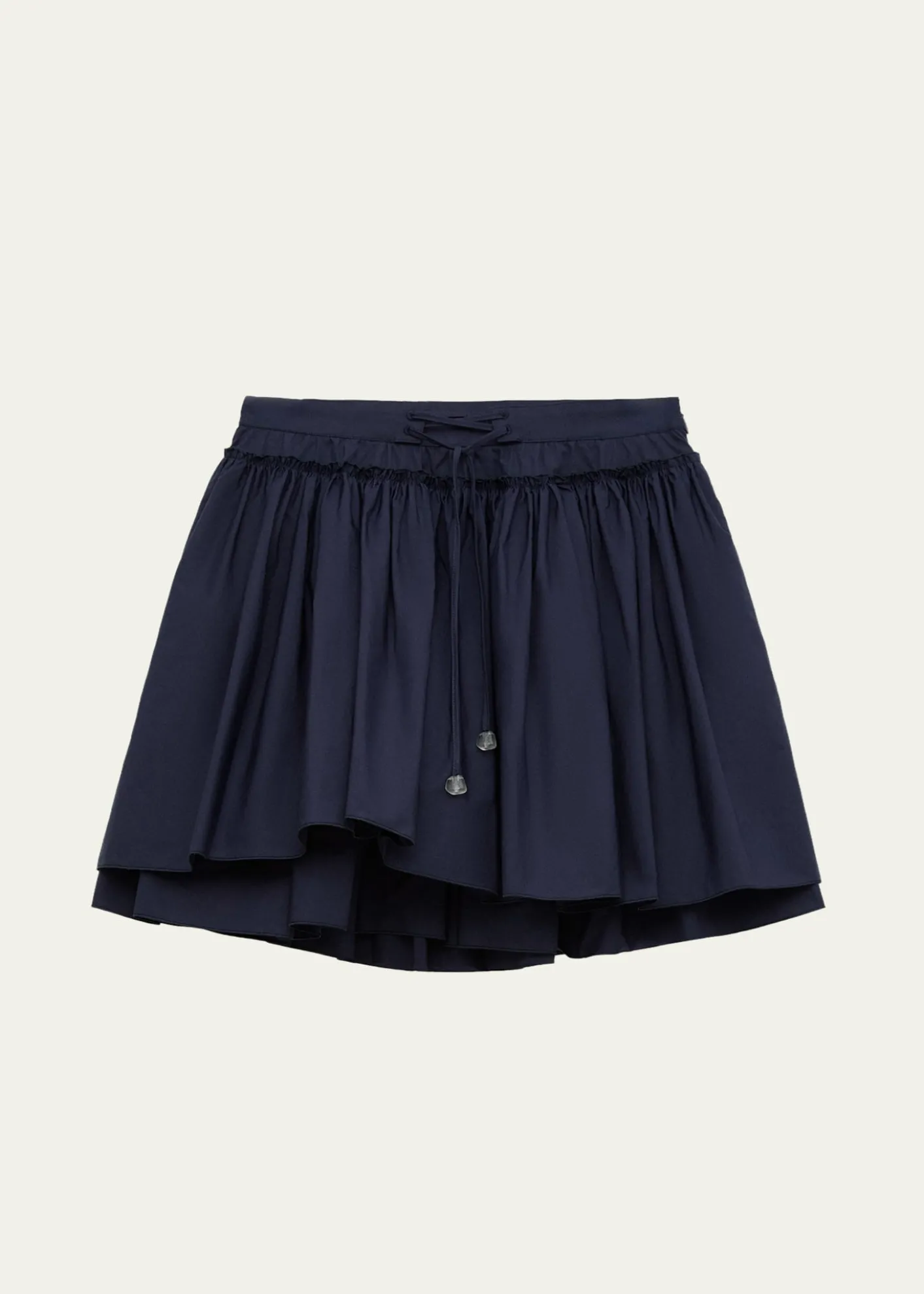Loewex Paula's Ibiza Layered Cotton Drawstring Mini Skirt