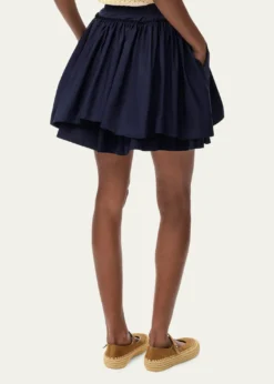 Loewex Paula's Ibiza Layered Cotton Drawstring Mini Skirt