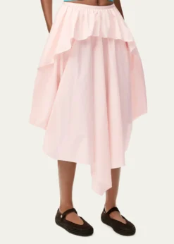 Loewex Paula's Ibiza Layered Ruffle Cotton Midi Skirt