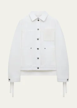 Loewex Paula's Ibiza Leather-Pocket Denim Workwear Jacket