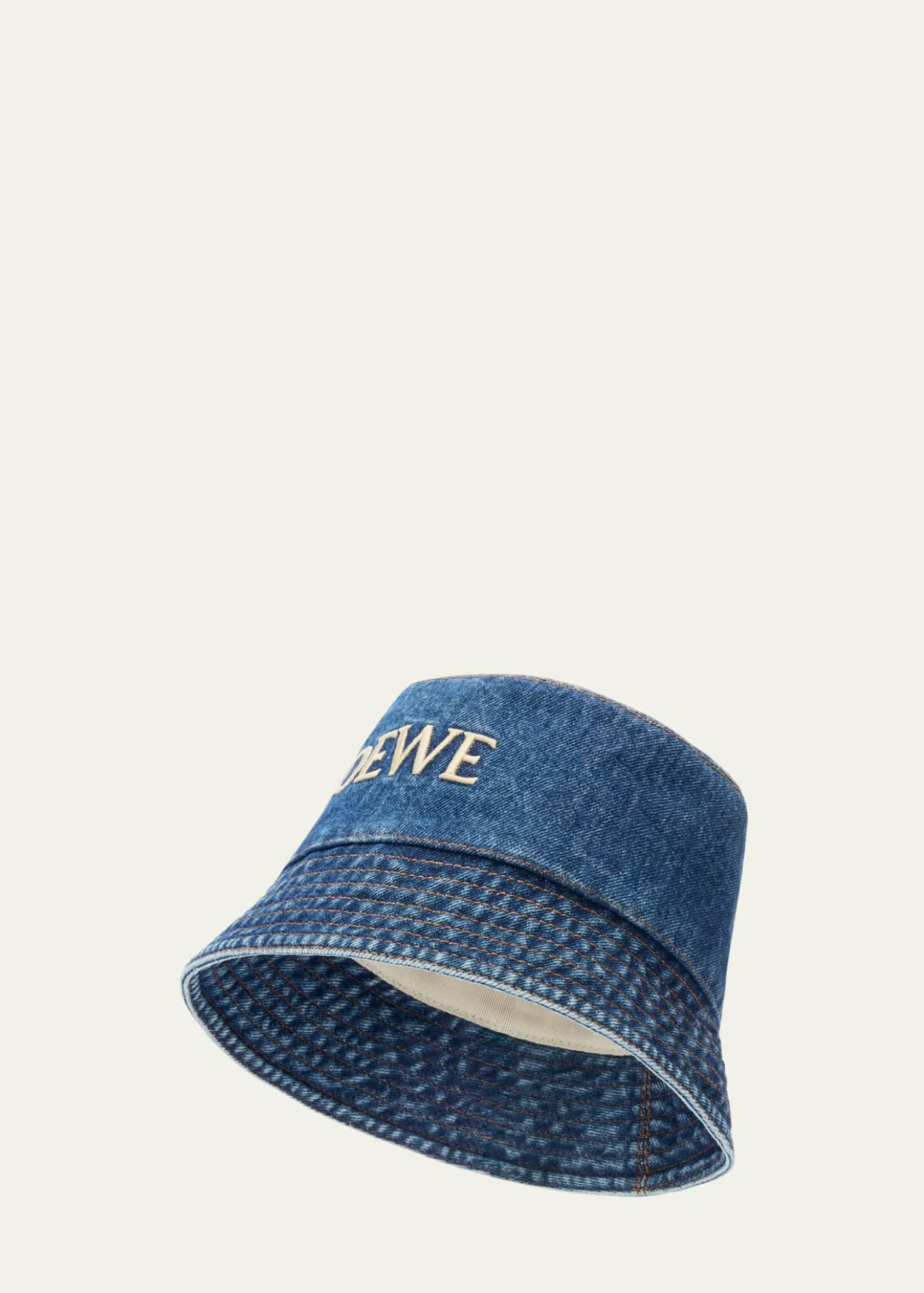 Loewex Paula's Ibiza Logo Denim Bucket Hat