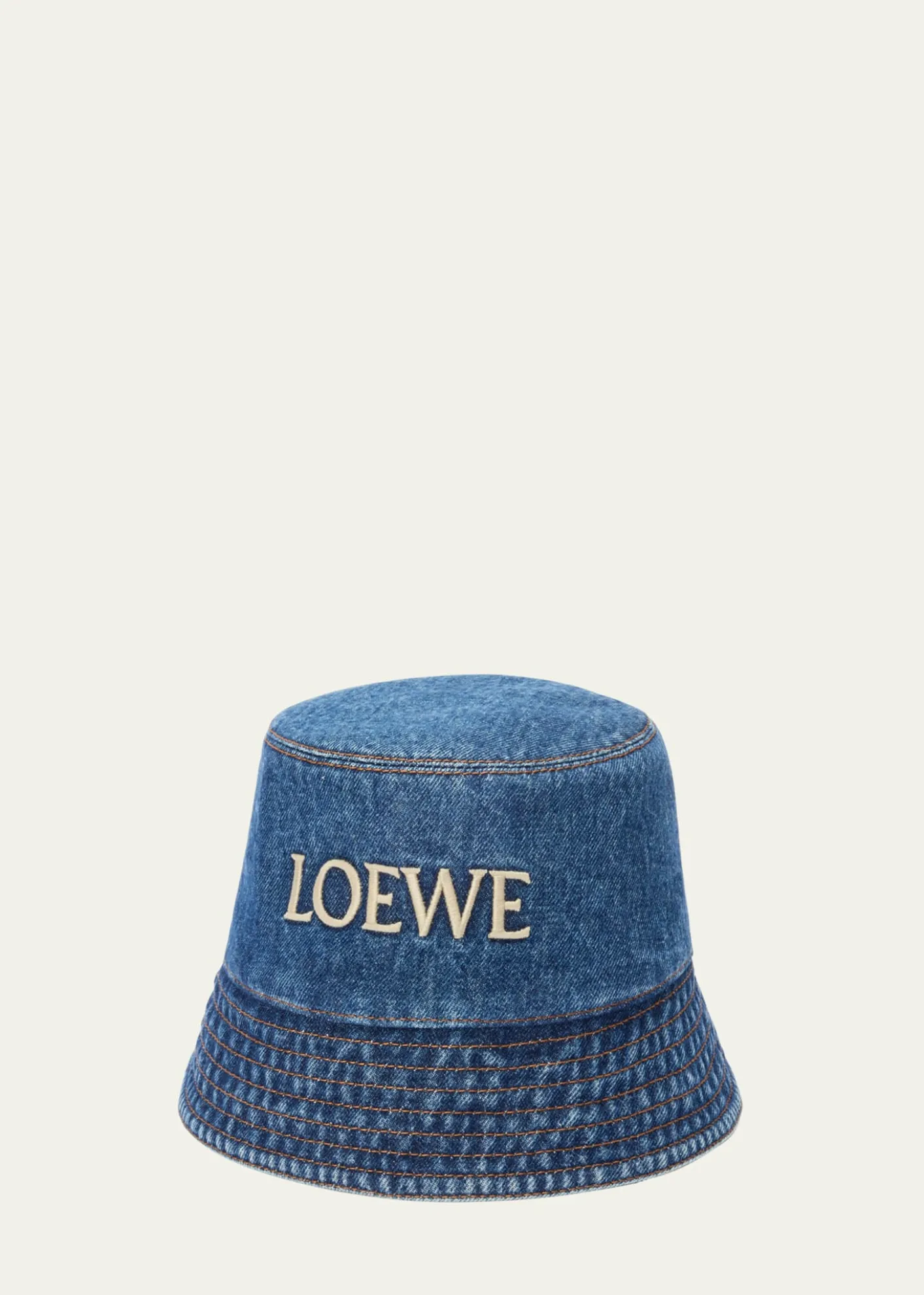 Loewex Paula's Ibiza Logo Denim Bucket Hat