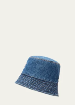 Loewex Paula's Ibiza Logo Denim Bucket Hat