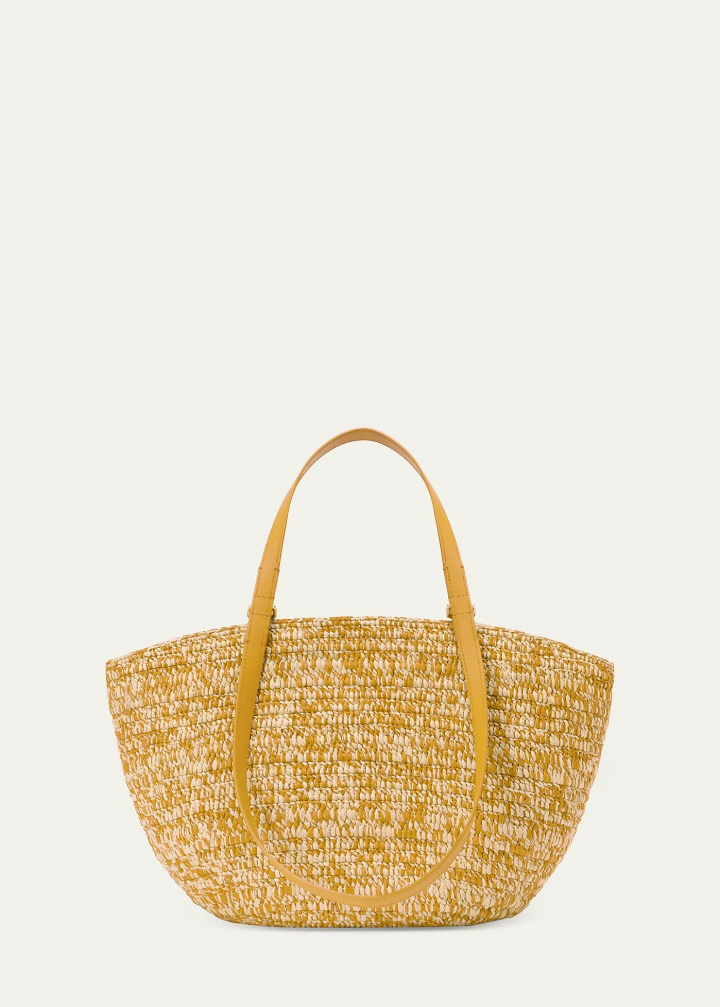 Loewex Paula's Ibiza Medium Eclipse Basket Bag in Melange Raffia and Calfskin