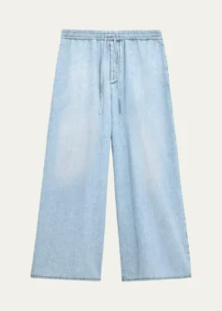 Loewex Paula's Ibiza Men's Denim Cropped Wide-Leg Drawstring Pants