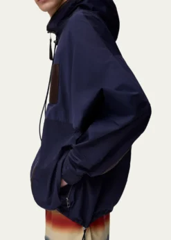 Loewex Paula's Ibiza Men's Hooded Leather-Trim Anorak Jacket