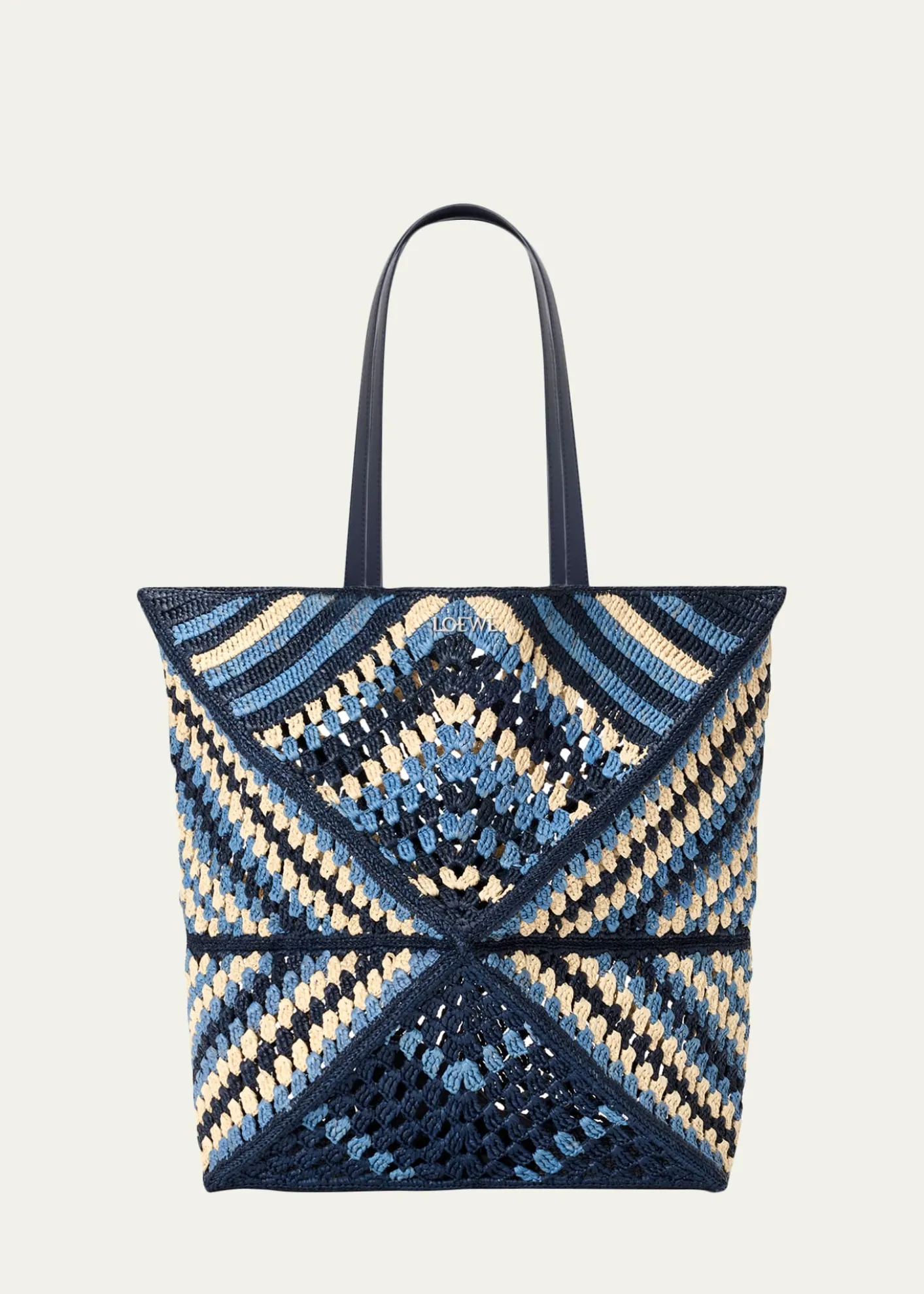 Loewex Paula’s Ibiza Men's Puzzle Fold XL Raffia Tote Bag