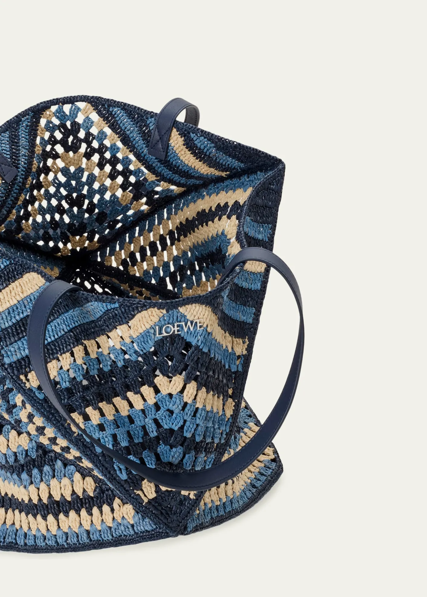 Loewex Paula’s Ibiza Men's Puzzle Fold XL Raffia Tote Bag
