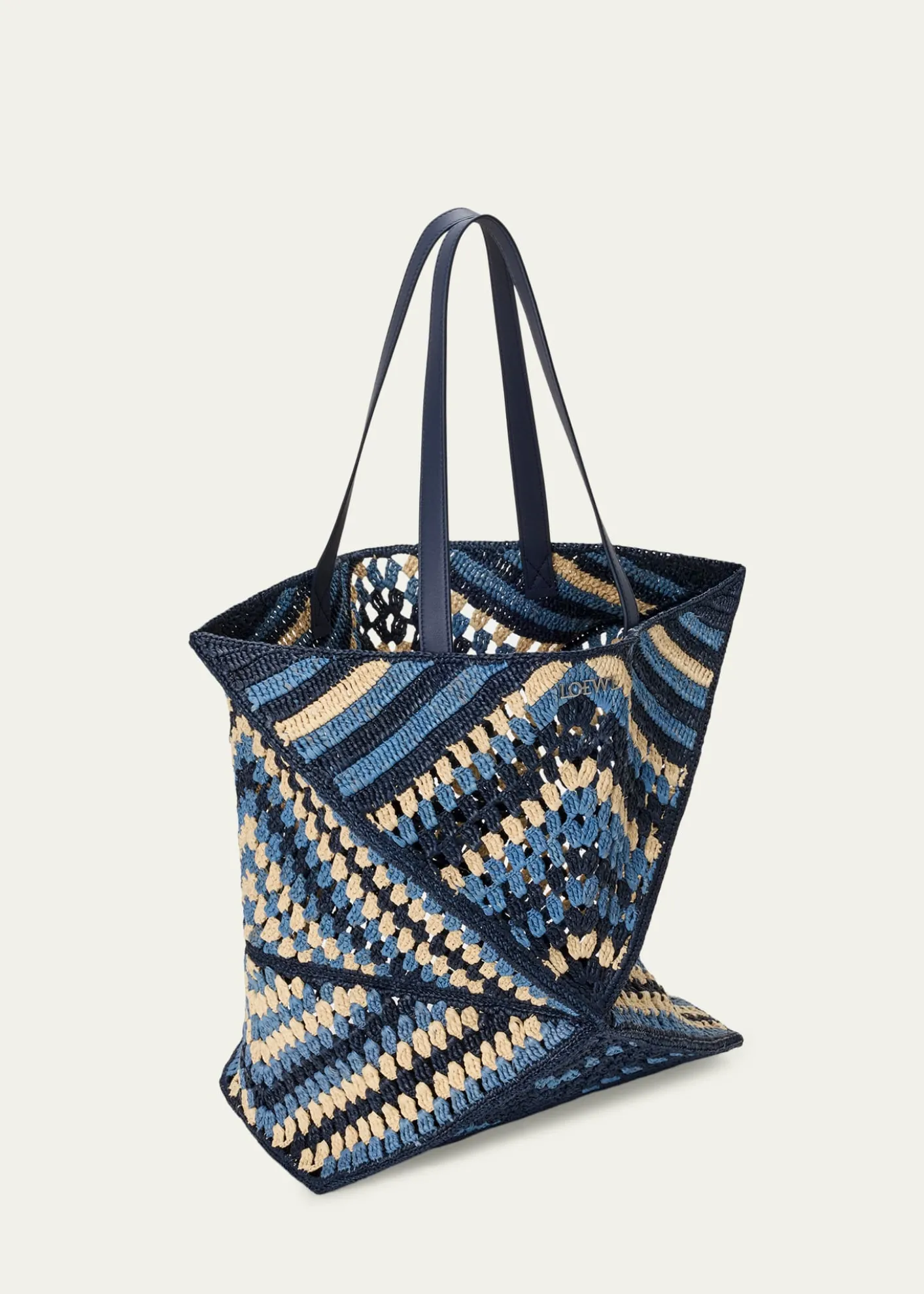 Loewex Paula’s Ibiza Men's Puzzle Fold XL Raffia Tote Bag