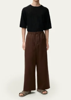 Loewex Paula's Ibiza Men's Washed Satin Wide-Leg Drawstring Pants