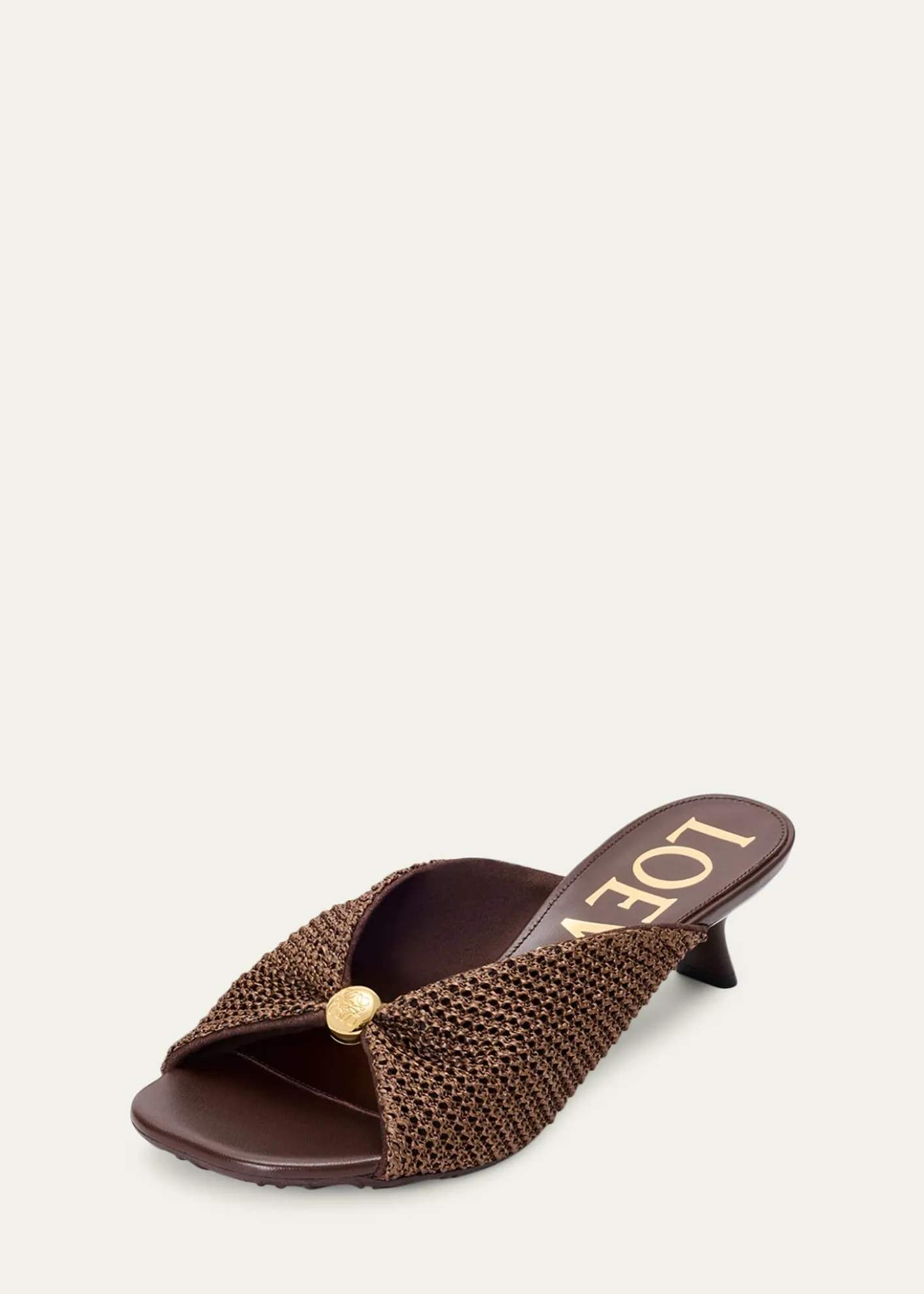 Loewex Paula's Ibiza 45mm Pebble Woven Slide Sandals