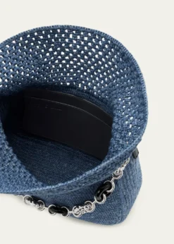 Loewex Paula's Ibiza Ola Medium Bag in Denim-Effect Raffia
