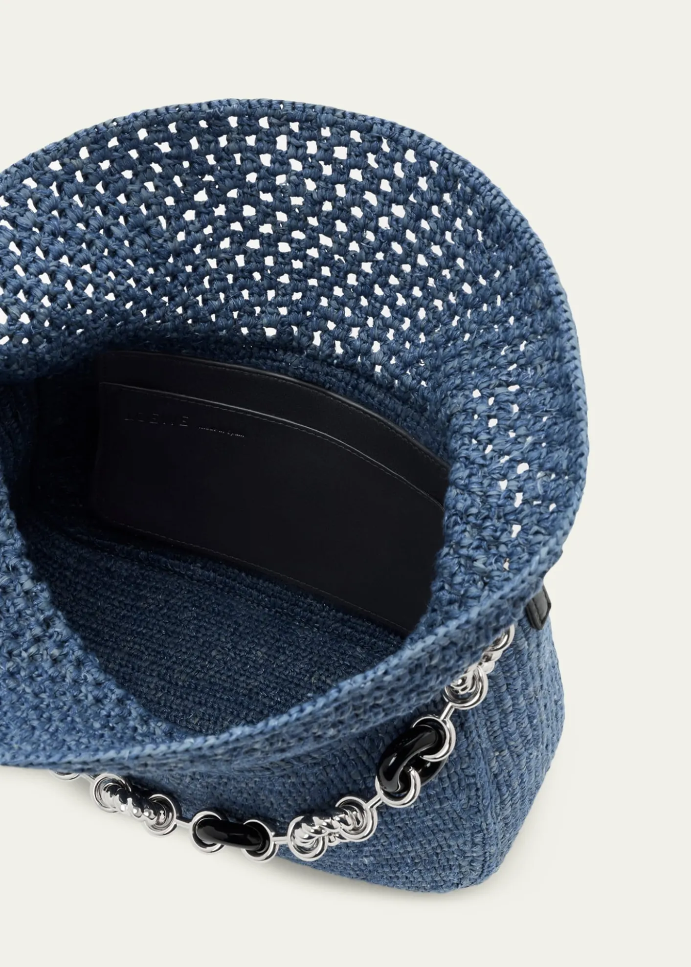 Loewex Paula's Ibiza Ola Medium Bag in Denim-Effect Raffia