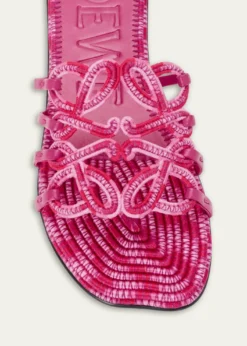 Loewex Paula's Ibiza Petal Anagram Crochet Flat Slide Sandals