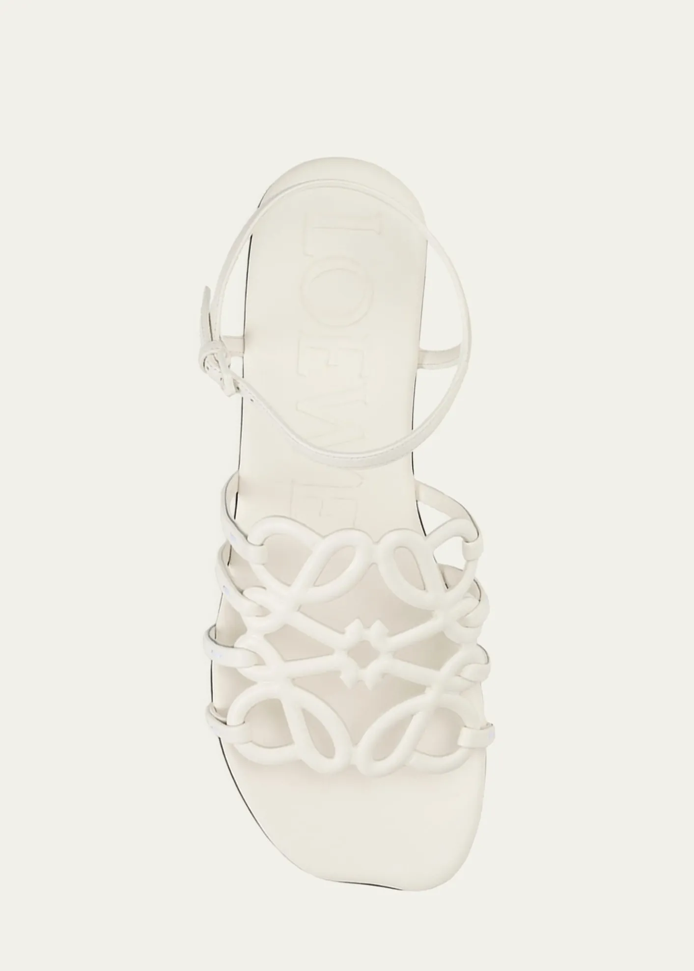 Loewex Paula's Ibiza Petal Anagram Leather Ankle-Strap Sandals