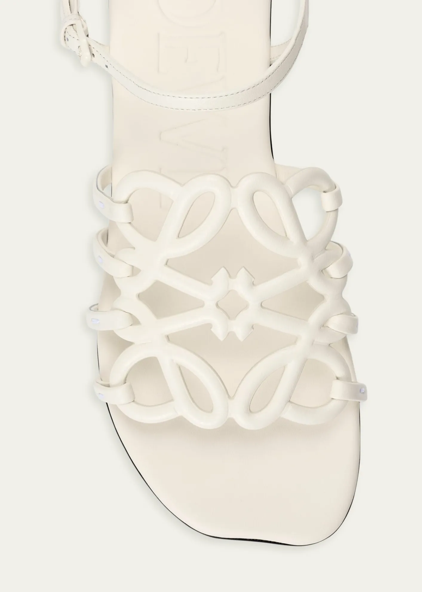 Loewex Paula's Ibiza Petal Anagram Leather Ankle-Strap Sandals