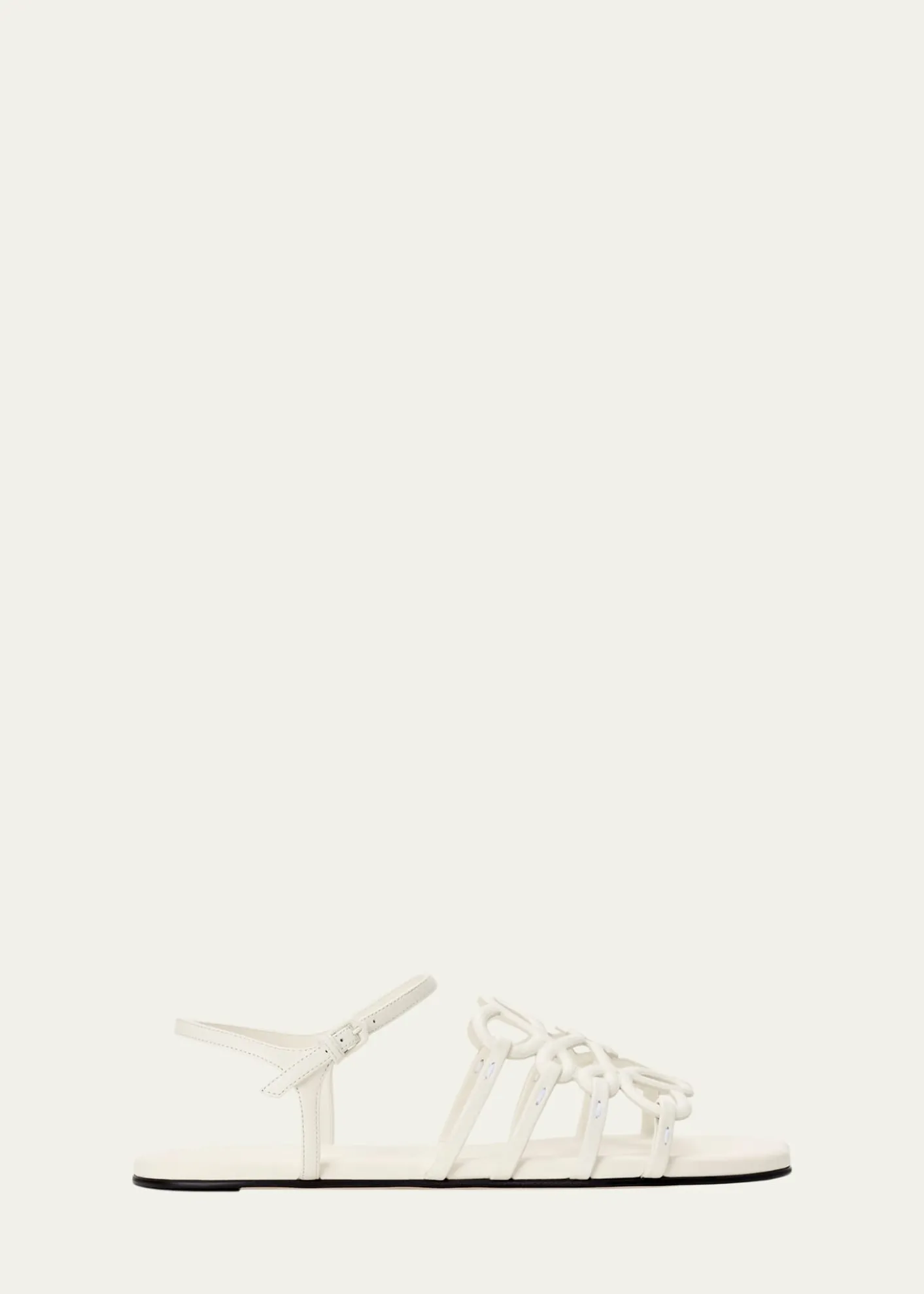 Loewex Paula's Ibiza Petal Anagram Leather Ankle-Strap Sandals