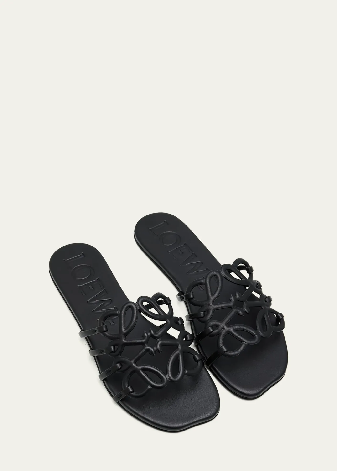 Loewex Paula's Ibiza Petal Leather Anagram Slide Sandals