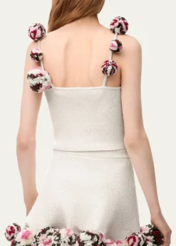 Loewex Paula's Ibiza Pom-Pom Knit Crop Top