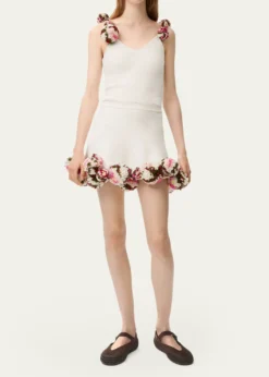 Loewex Paula's Ibiza Pom-Pom Knit Crop Top
