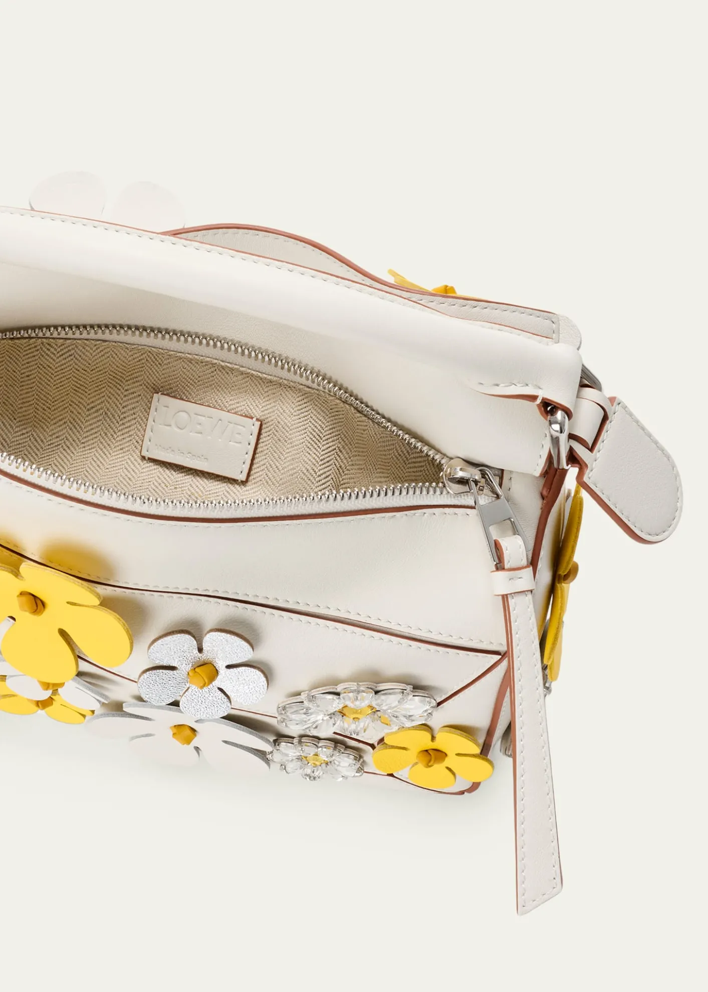 Loewex Paula's Ibiza Puzzle Daisy Top-Handle Bag in Leather