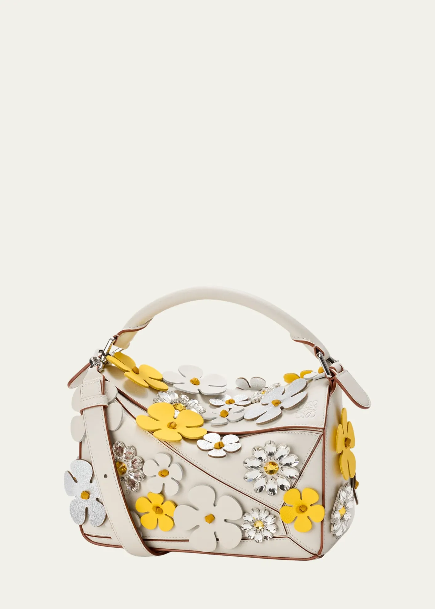 Loewex Paula's Ibiza Puzzle Daisy Top-Handle Bag in Leather