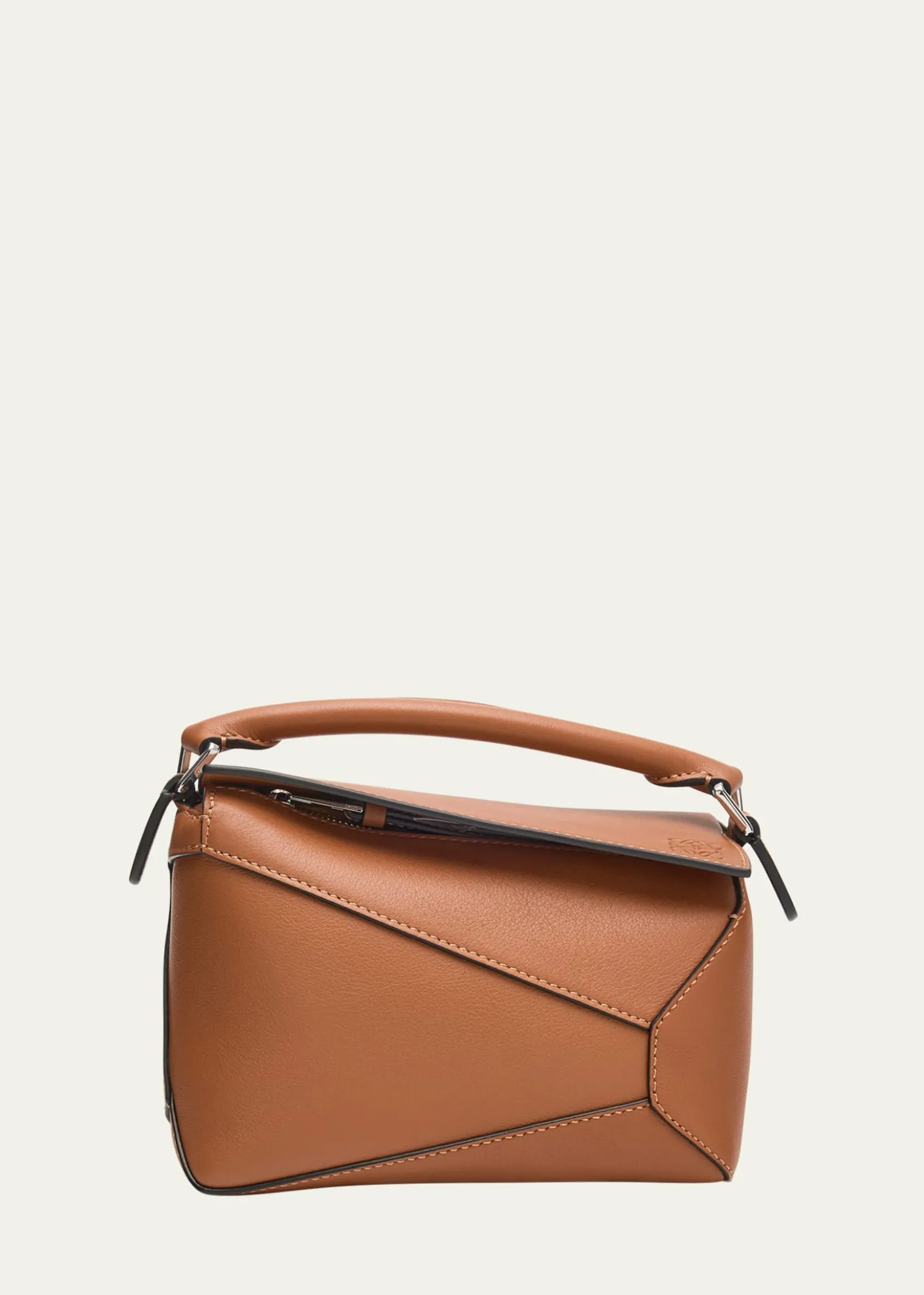 Loewex Paula's Ibiza Puzzle Edge Mini Top-Handle Bag in Leather