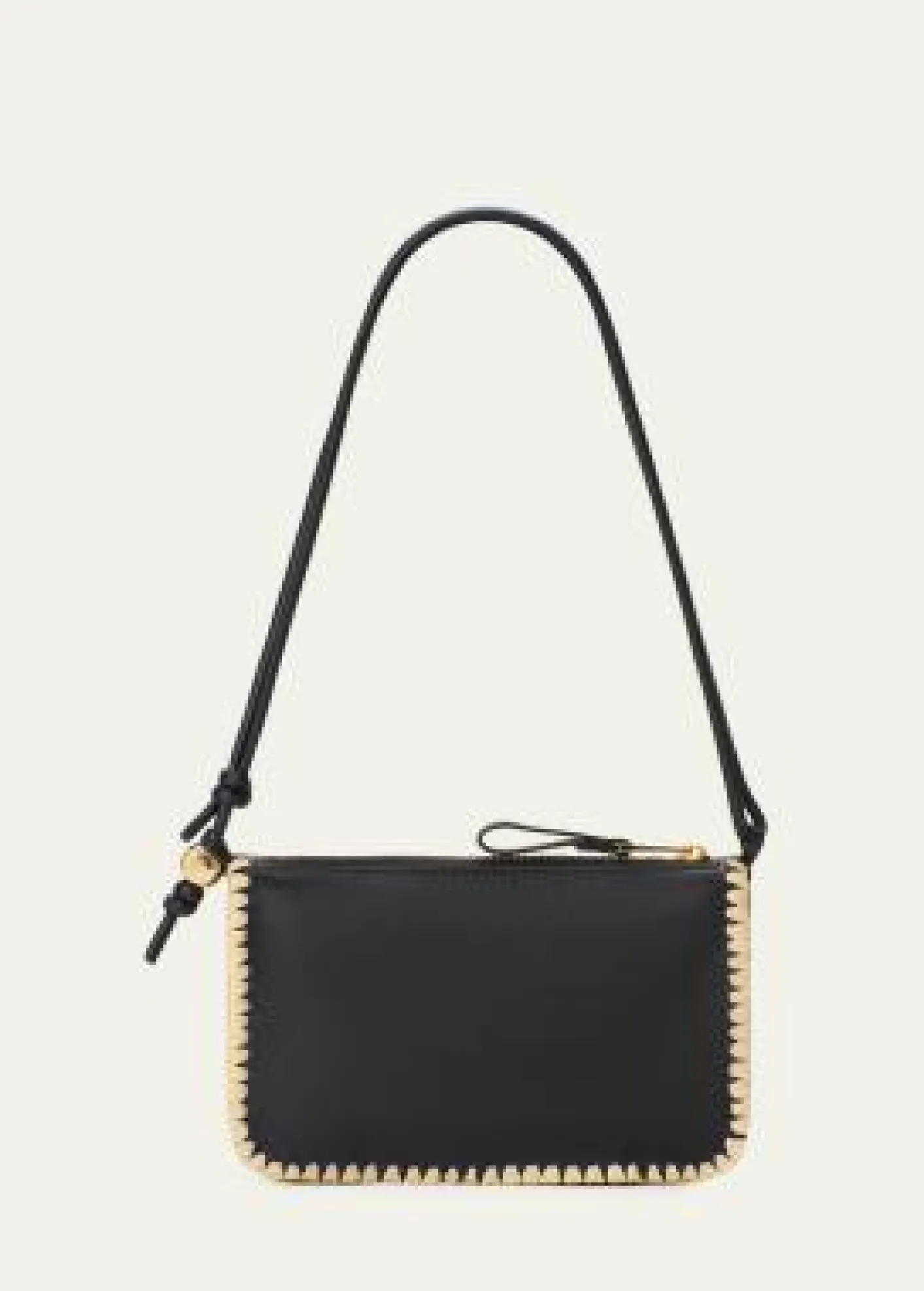 Loewex Paula's Ibiza Rio Leather & Striped Raffia Shoulder Bag