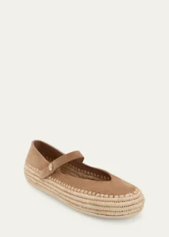 Loewex Paula's Ibiza Rio Suede Mary Jane Espadrille Flats
