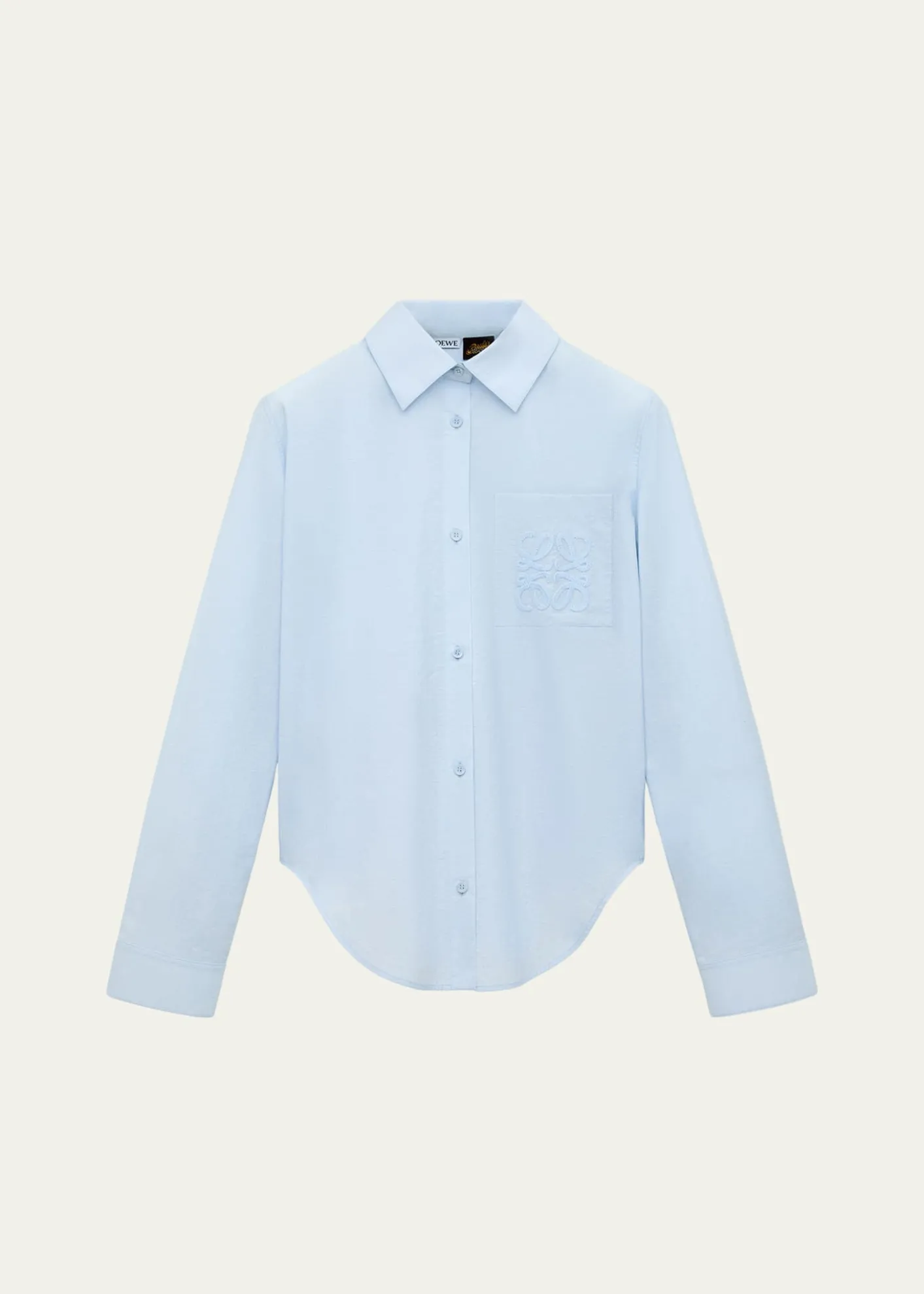 Loewex Paula's Ibiza Ruffle-Back Cotton-Blend Button-Down Shirt