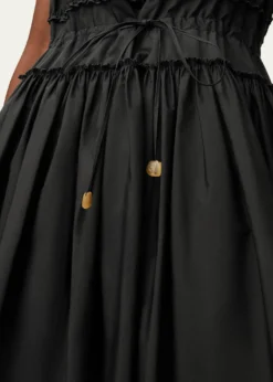 Loewex Paula's Ibiza Ruffle Cotton-Rib Mini Tank Dress