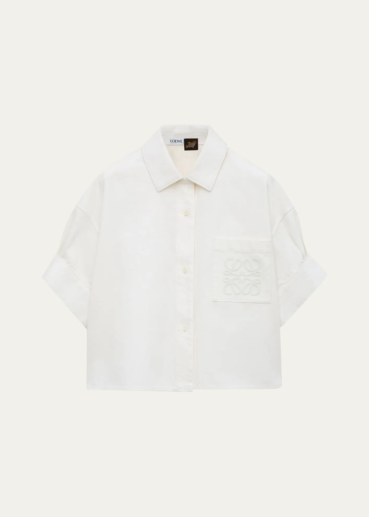 Loewex Paula's Ibiza Short-Sleeve Denim Boxy Shirt
