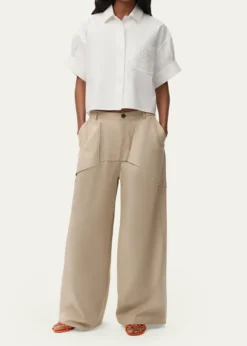 Loewex Paula's Ibiza Short-Sleeve Denim Boxy Shirt