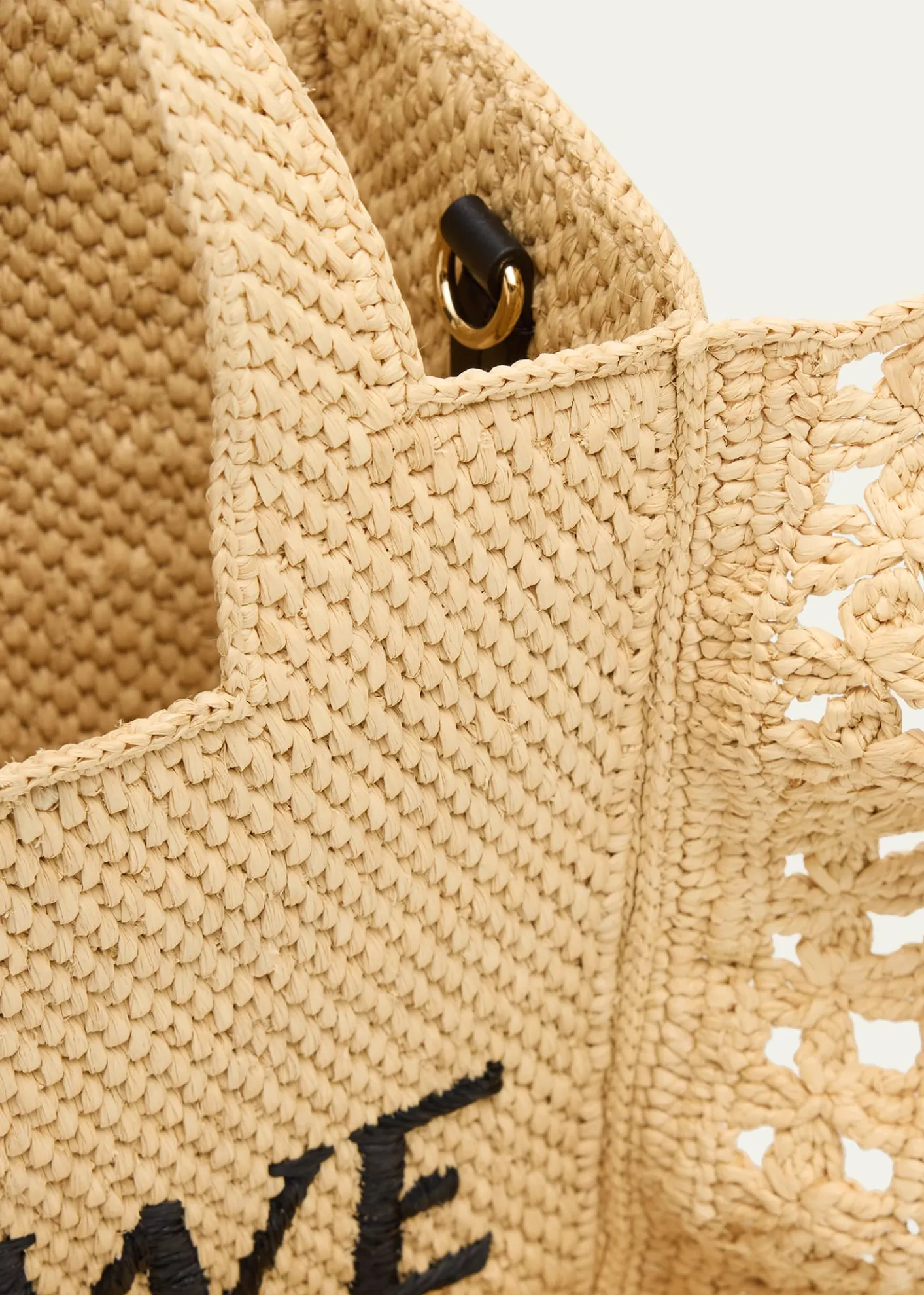 Loewex Paula's Ibiza Small Ruffled Tote Bag in Raffia