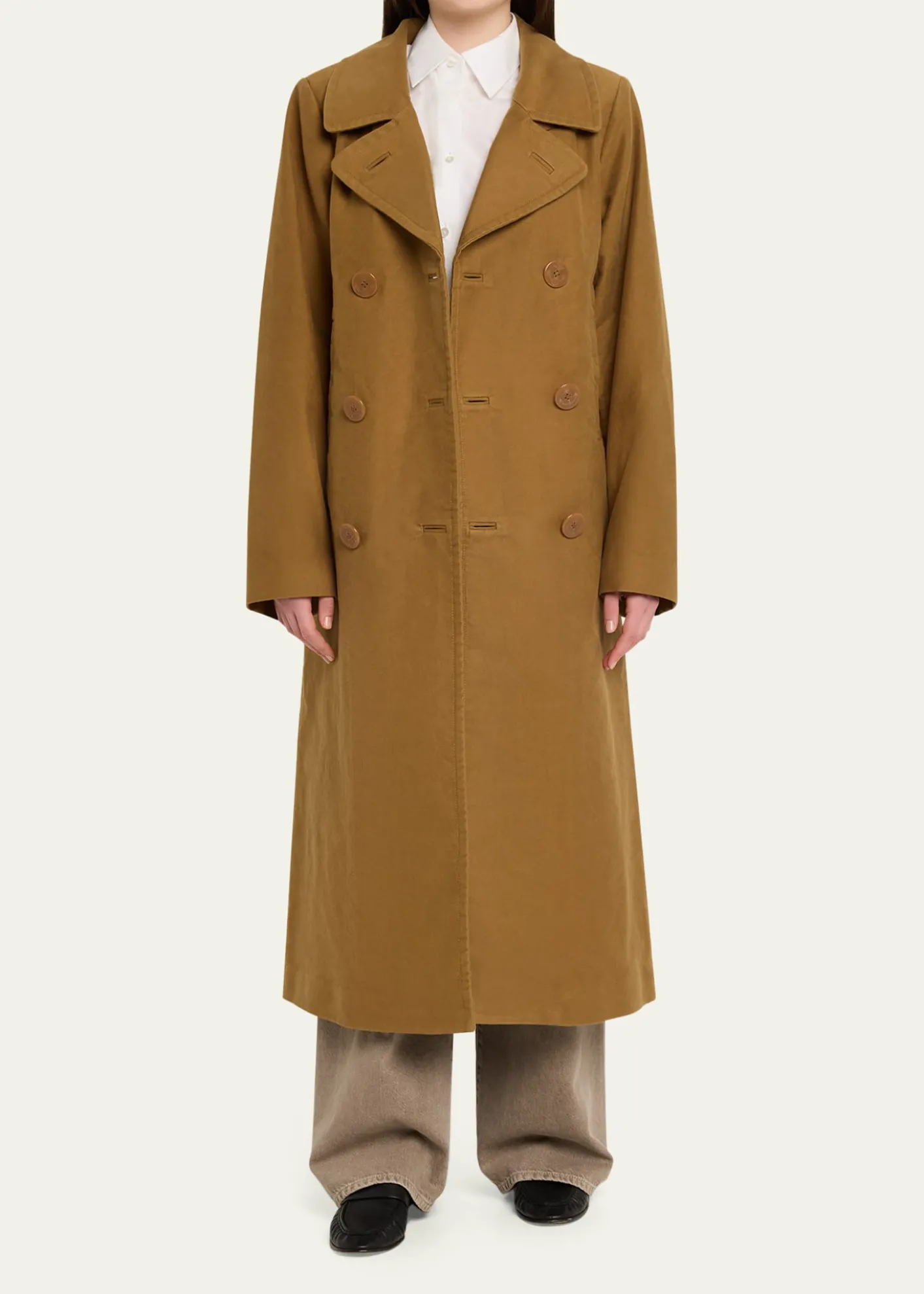 6397Long Double-Breasted Peacoat