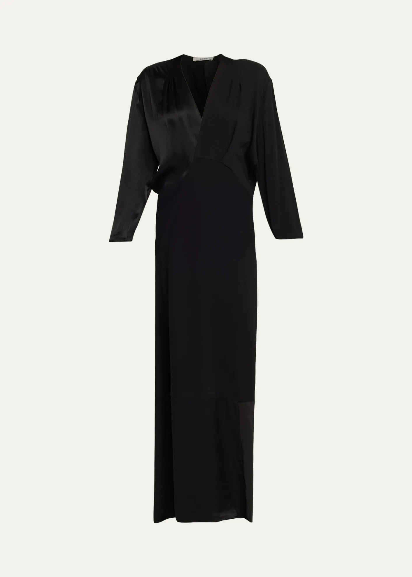 6397Long Patchwork S-Curve Dress