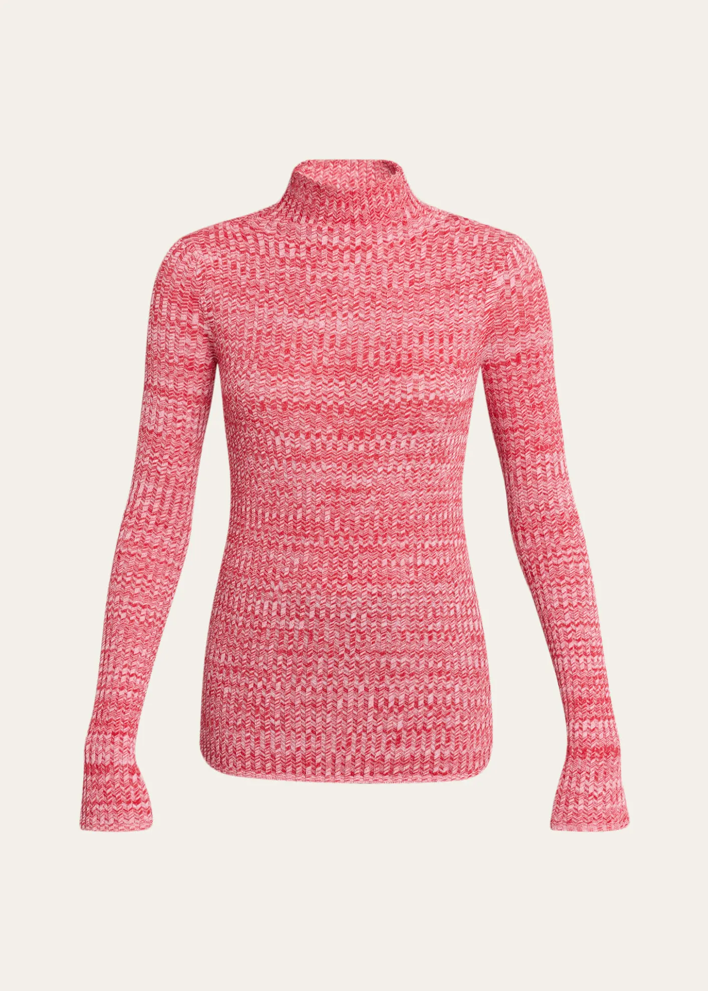 6397Long-Sleeve Knit Mock-Neck Top