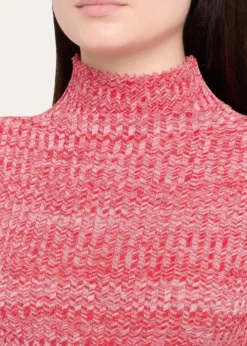 6397Long-Sleeve Knit Mock-Neck Top