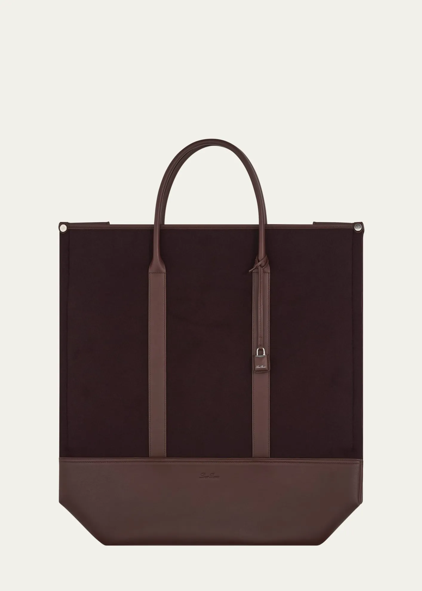 Loro PianaMen's Beam Cashmere and Leather Large Tote Bag