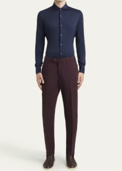 Loro PianaMen's Carlo Hyannis Straight Cotton Trousers
