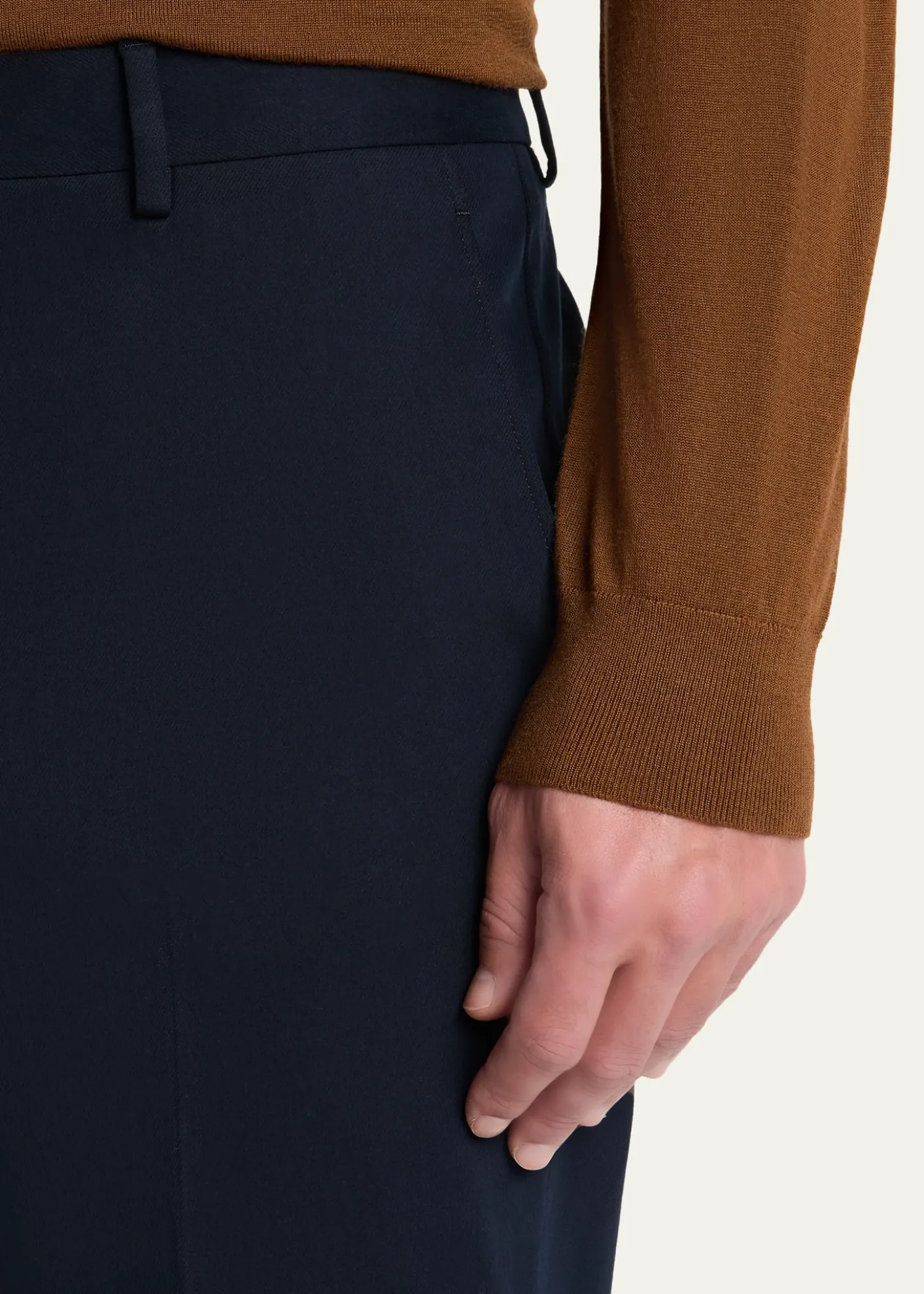 Loro PianaMen's Jarno Cotton Straight Fit Flat-Front Pants